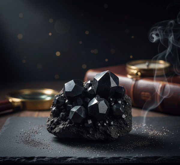 Black Onyx Hexa-Cluster Stone